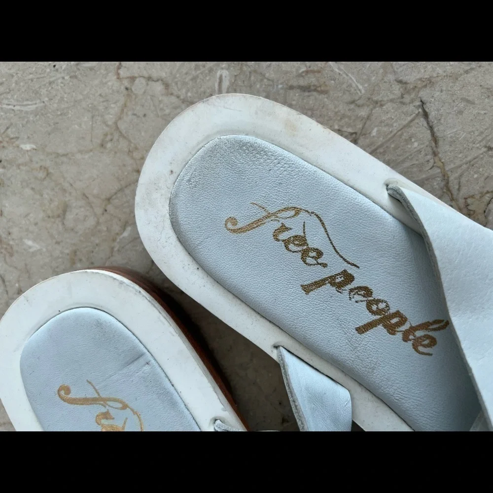 Free People White Del Mar Slide Sandal Sze 40